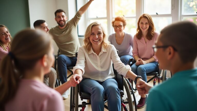 people with disability showing unity