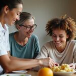 Support worker helping with daily tasks