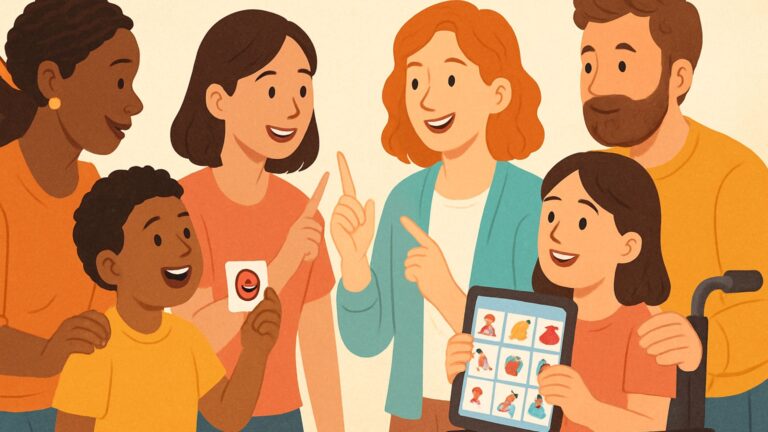 people communicating through gestures